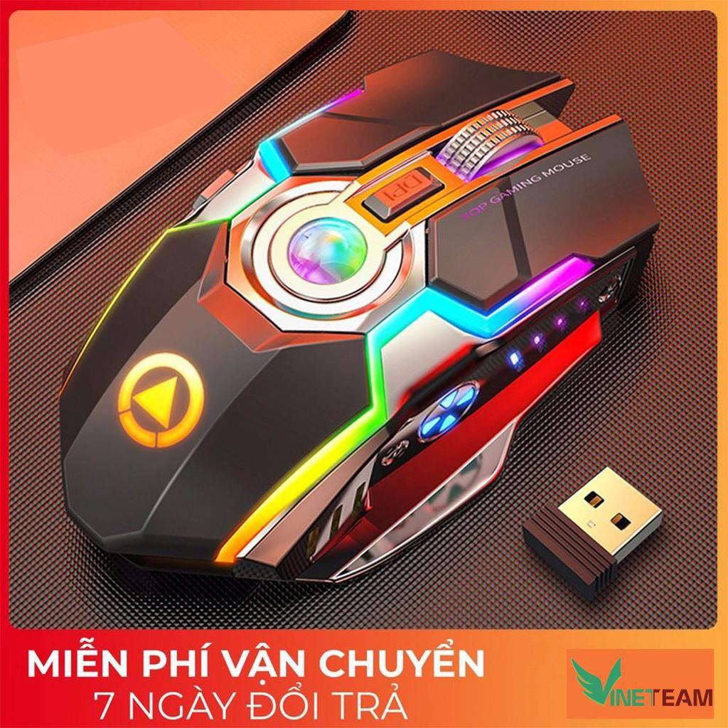 Chuột không dây chuyên game chuột bluetooth sạc pin - free wolf g80 - a5 rgb led 7 màu - cực độc