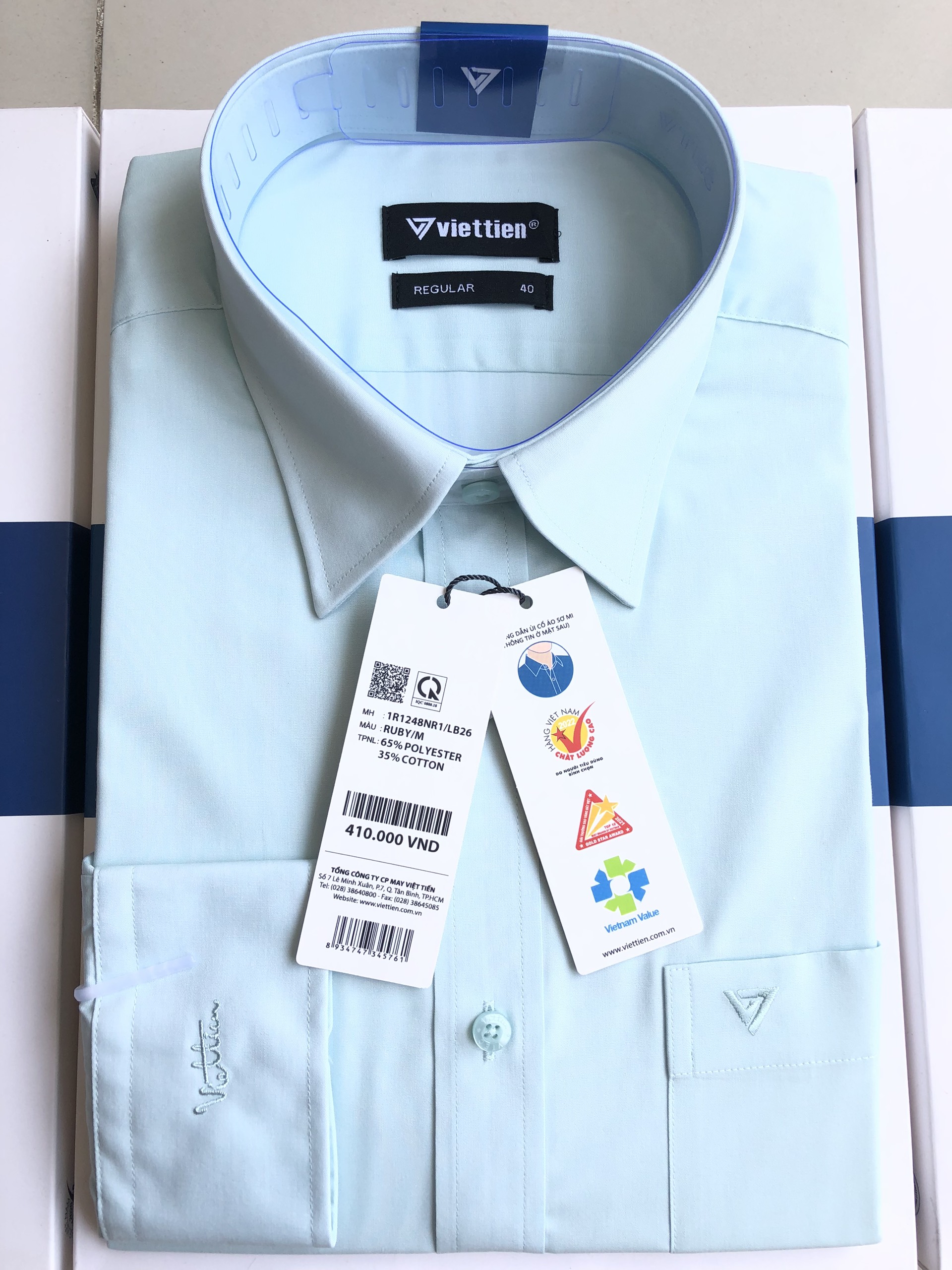 Áo sơ mi nam màu Việt Tiến tay dài