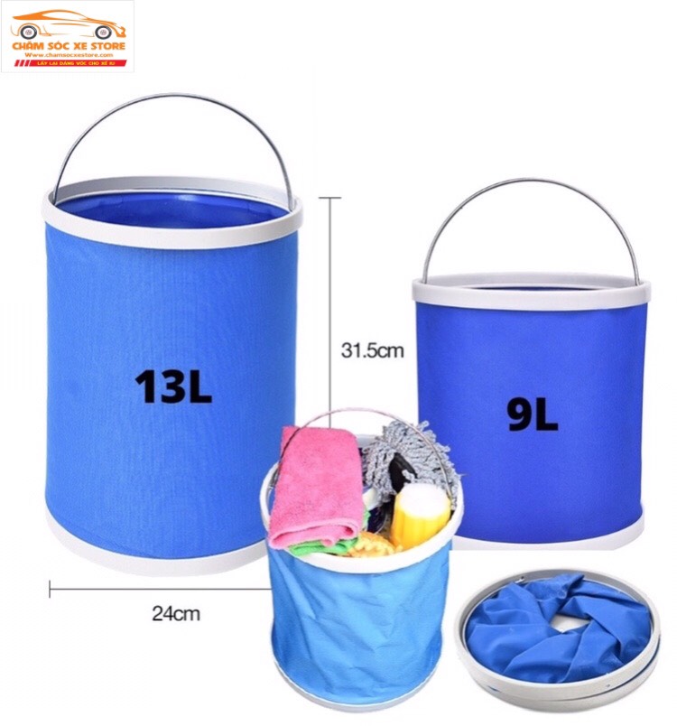 Xô đựng nước, đựng dụng cụ gấp gọn đa năng 9 lít và 13 lít chamsocxestore