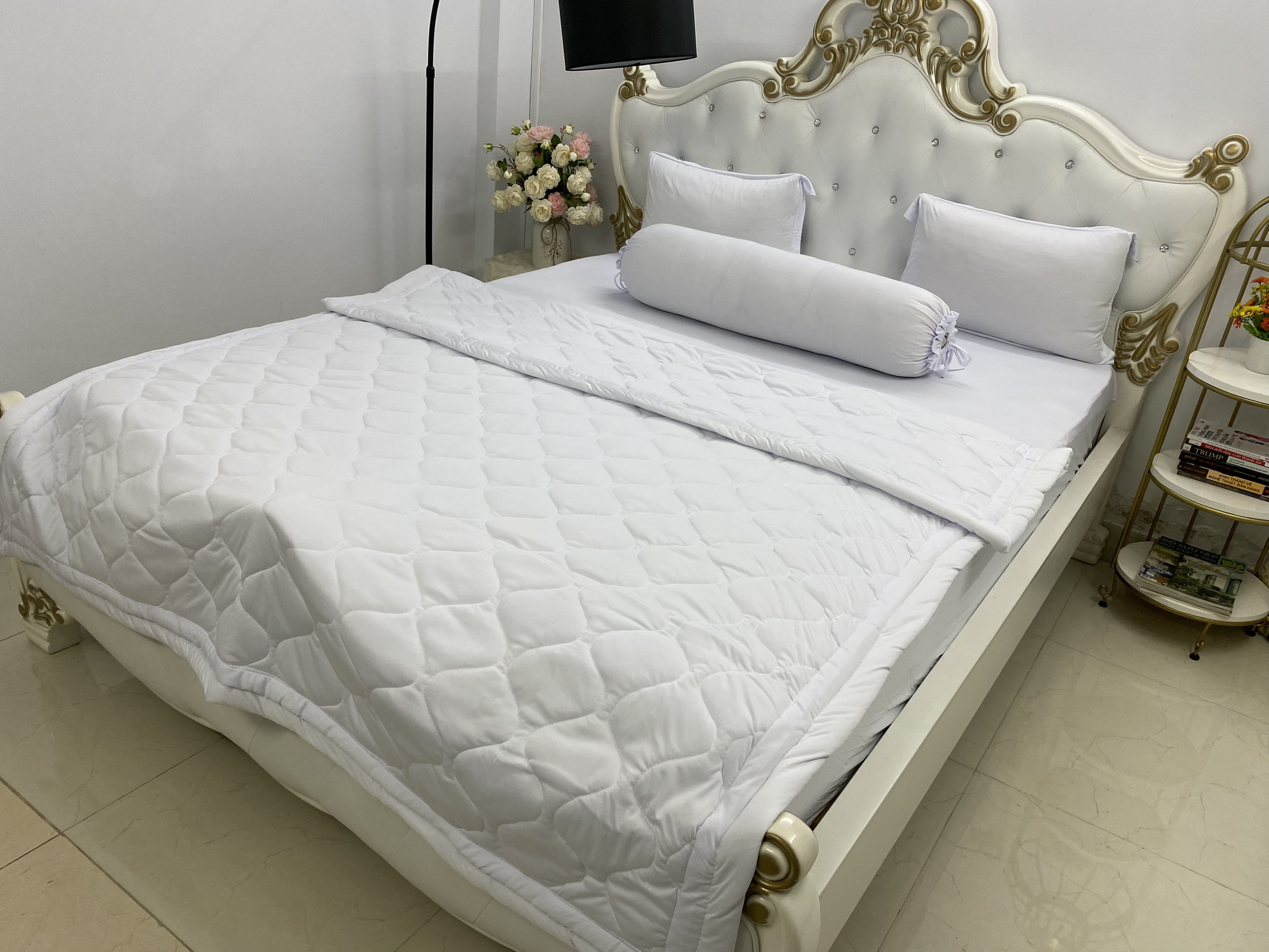 [HCM} Bộ drap thun Hàn Quốc loại 1 có mền 5 món ( 1 drap + 1 chăn chần bông + 3 áo gối)hoặc mền lẻ