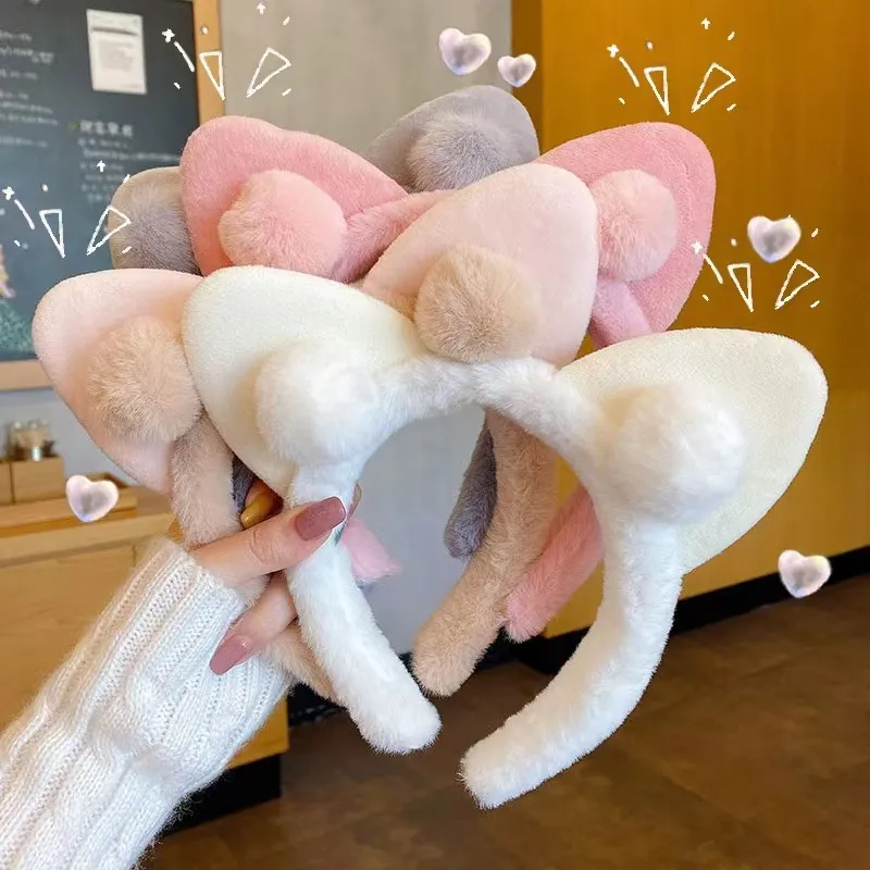 Bờm băng đô cài tóc lông tai mèo hình trái tim - bờm băng đô cài tóc rửa mặt dễ thương cute cho nữ