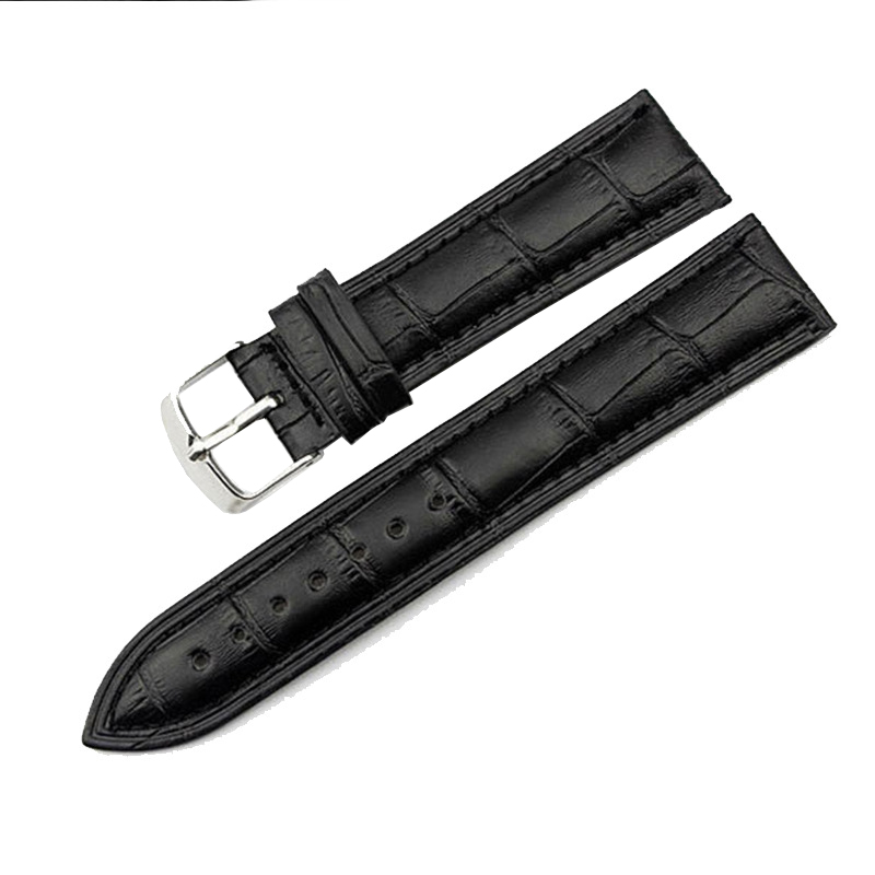 Dây da đồng hồ nam nữ P19 dập vân cá sấu (Nhiều size)