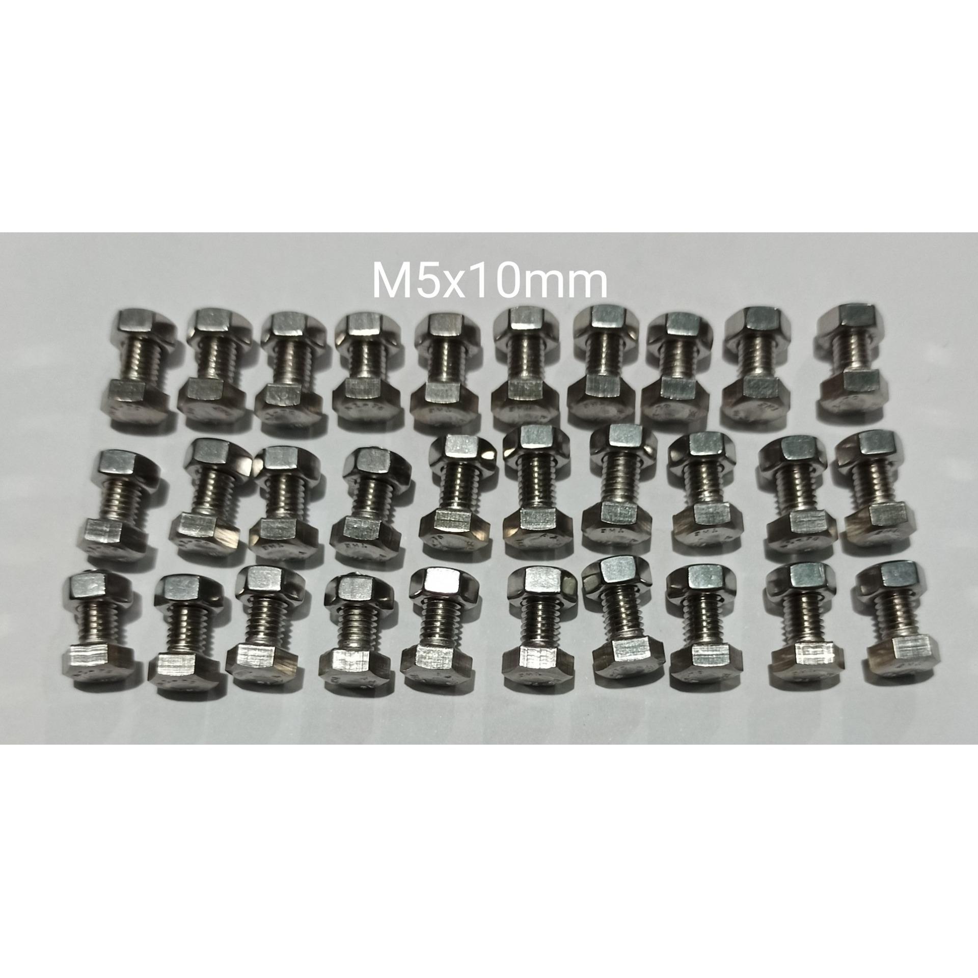M5x10mm INOX 304 COMBO Bộ 30 Bu Long Con Tán M5 (5mm), 5 Li Một Phân chống gĩ