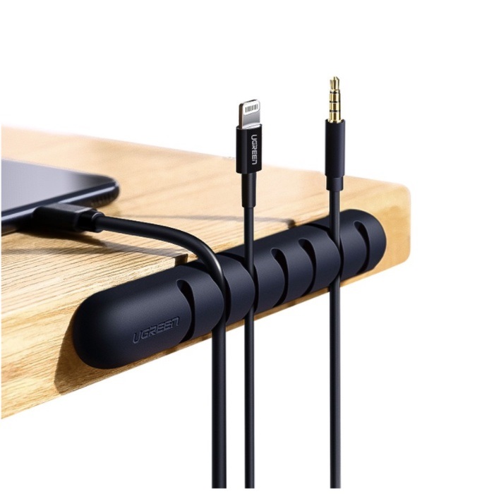 Thanh kẹp silicon 7 khe cố định dây cáp sạc, phích cắm, dây điện, tai nghe, sắp xếp gọn gàng dây cho bàn làm việc