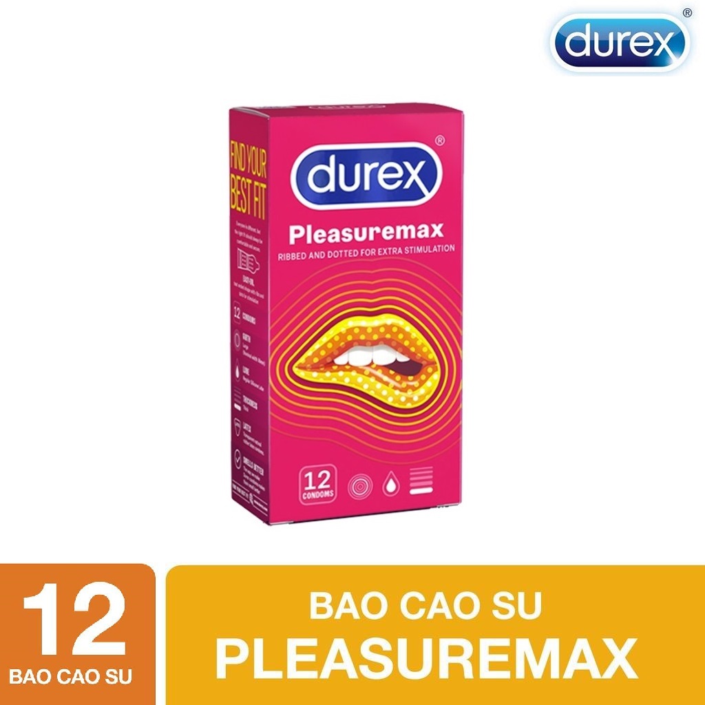 Bao cao su durex pleasuremax hộp 12 cái