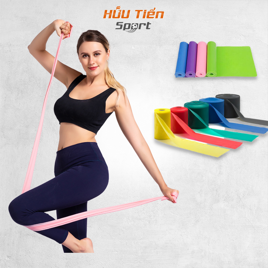 Dây cao su đàn hồi tập thể dục, dây kháng lực bản thun tập gym yoga pilates thể lực 1.5 thera band