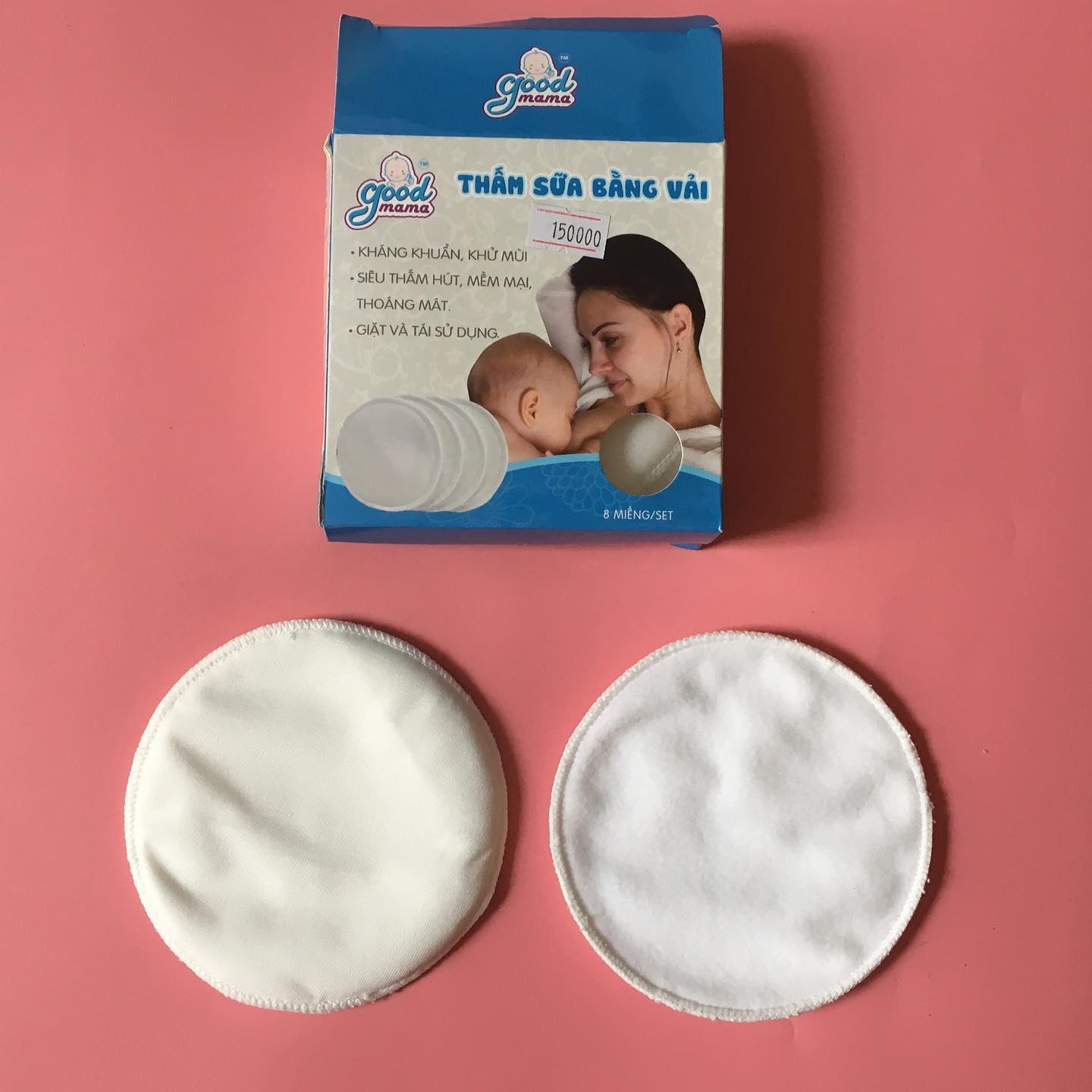 Hộp 8 miếng lót thấm sữa loại giặt được
