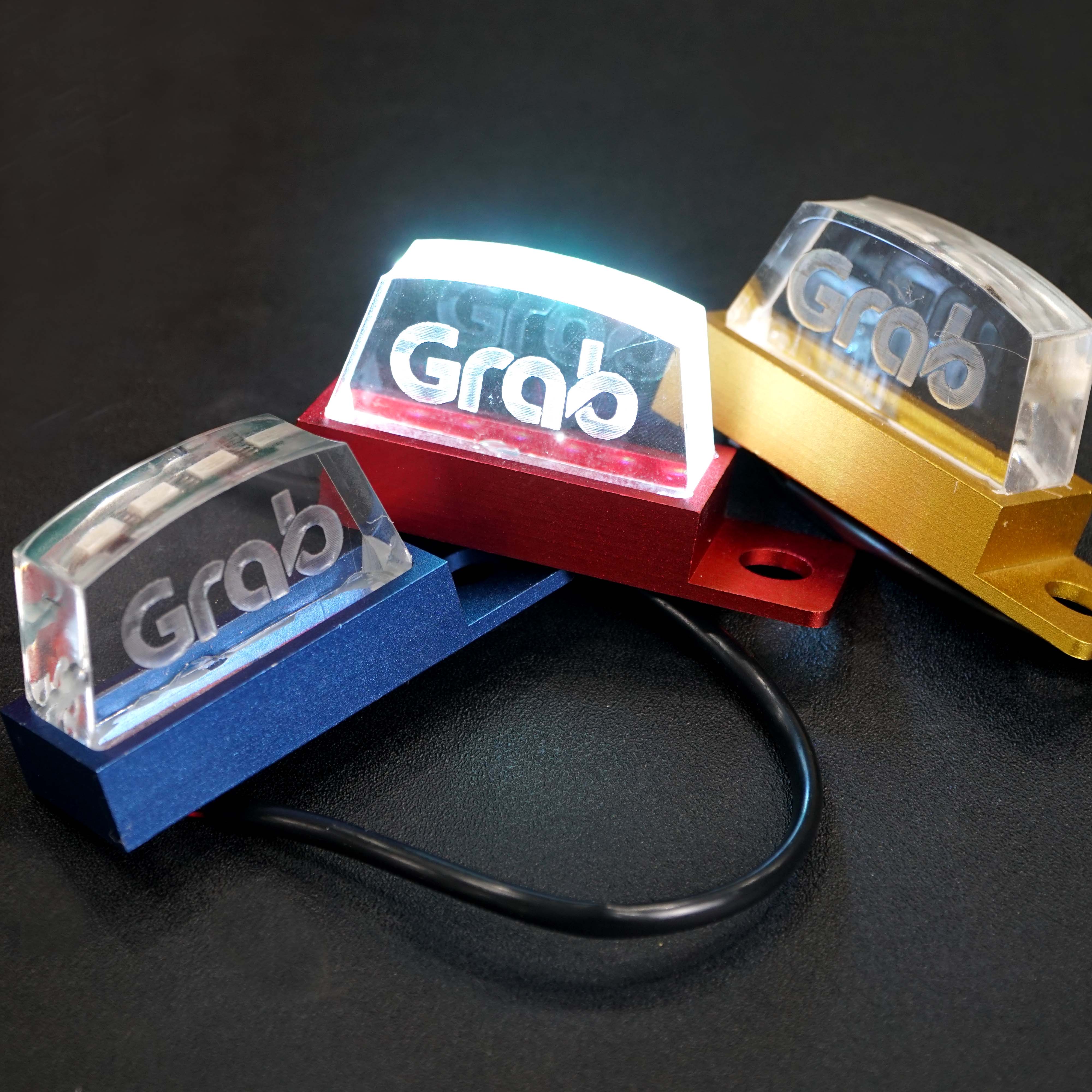 Đèn led GRAB gắn trang trí chân gương xe máy
