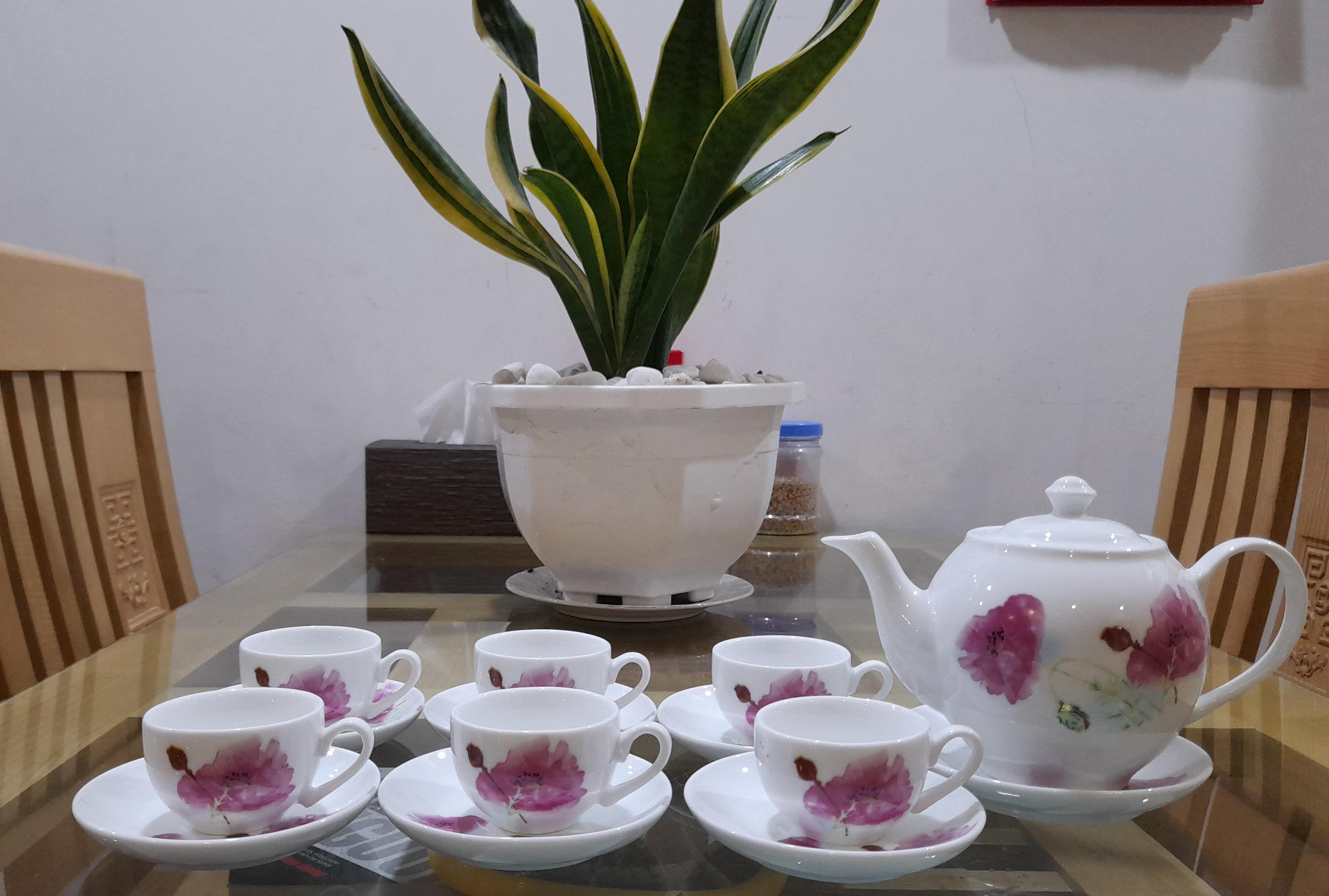 Bộ ấm chén, bộ trà hoa tiên nữ, tuyệt đẹp, giá cực tốt