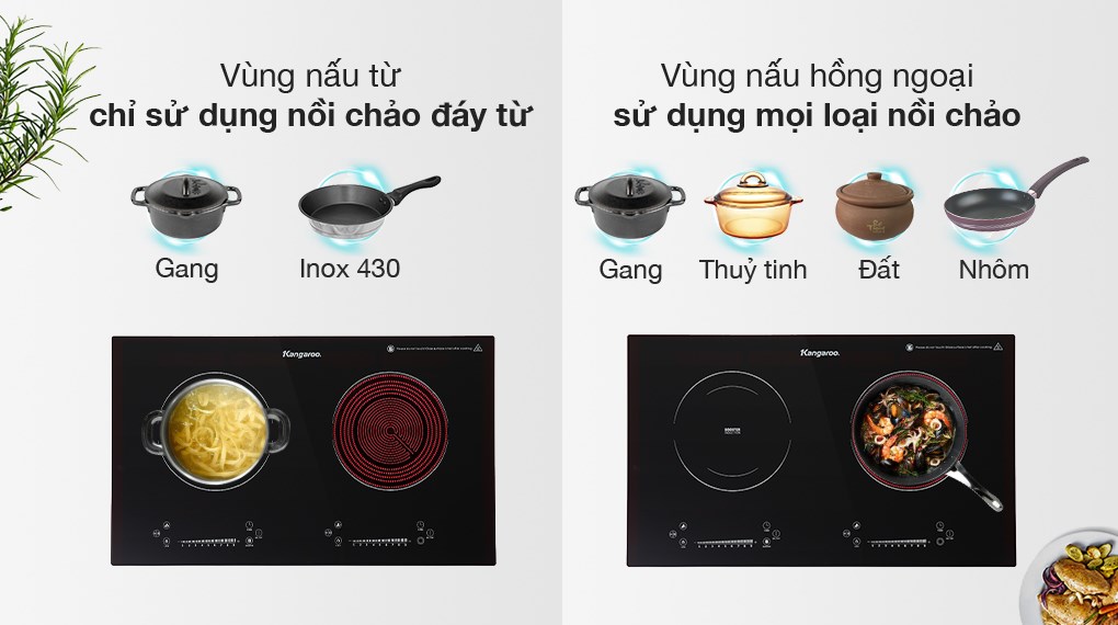 Bếp từ hồng ngoại lắp âm Kangaroo KG852i