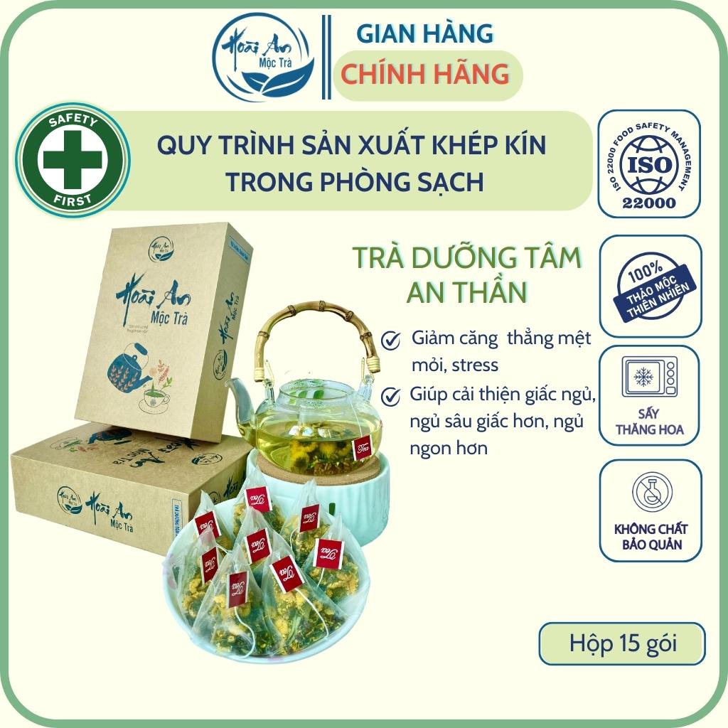 Trà an thần dưỡng tâm Mộc Trà Hoài An Giảm Stress giảm mệt mỏi Cải thiện giấc ngủ ngủ ngon ISO 22000