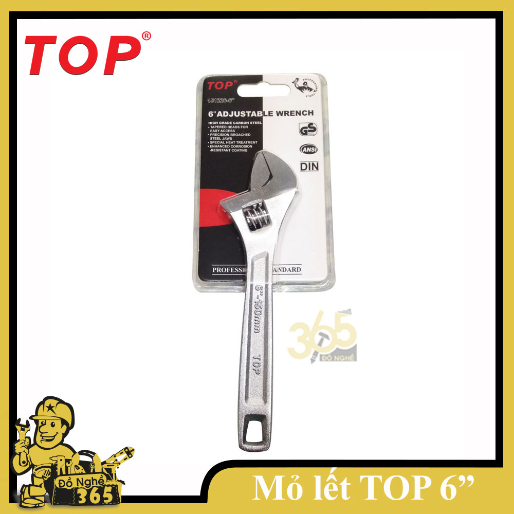 Mỏ lết trắng cao cấp TOP 6,8,10,12,15,18,24 inch, cờ lê mỏ lết cờ lê điều chỉnh thiết kế với các chi tiết chính xác, thiết kế với các chi tiết chính xác