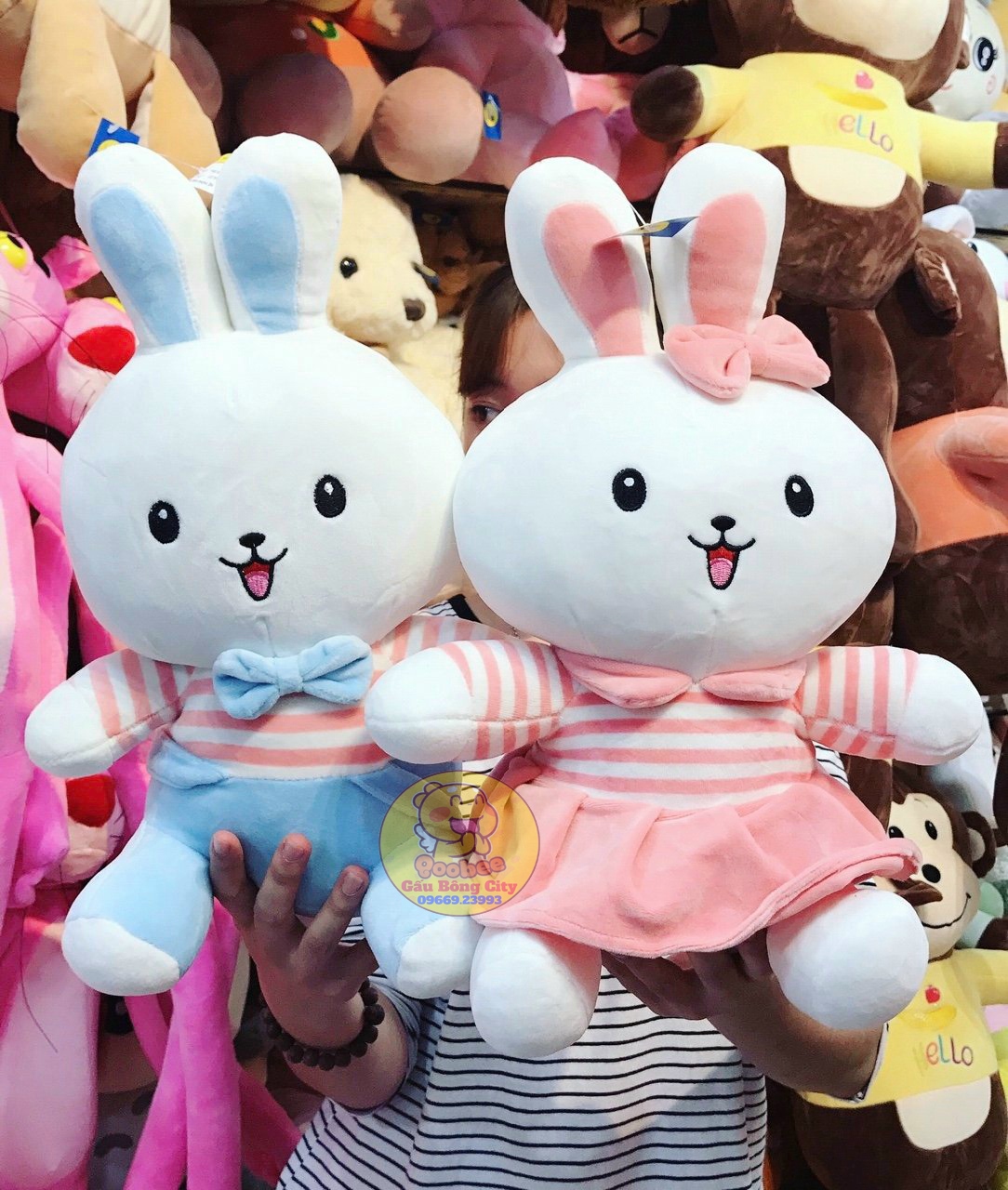 Gấu bông thỏ cony đôi mềm mịn quà tặng ý nghĩa