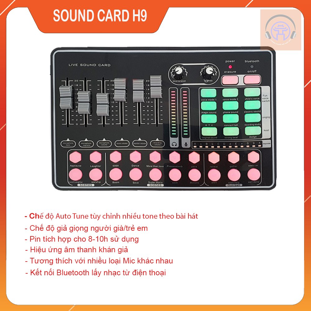 Combo Thu Âm Livestream Mic BM900 + Soundcard H9 xử lý âm thanh đỉnh cao