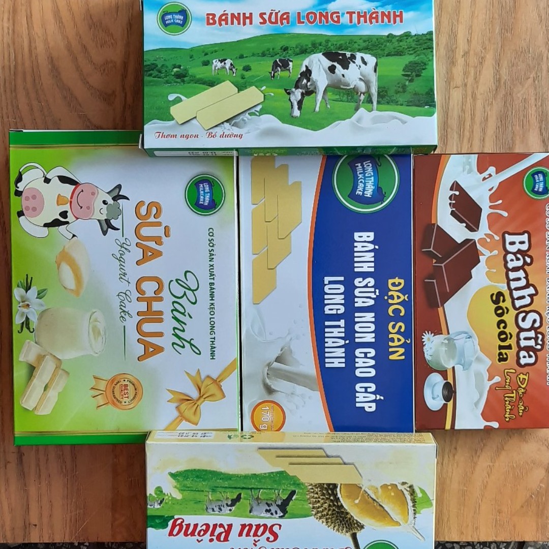 Combo 7 hộp bánh sữa Long Thành , 1H bánh Cacao)