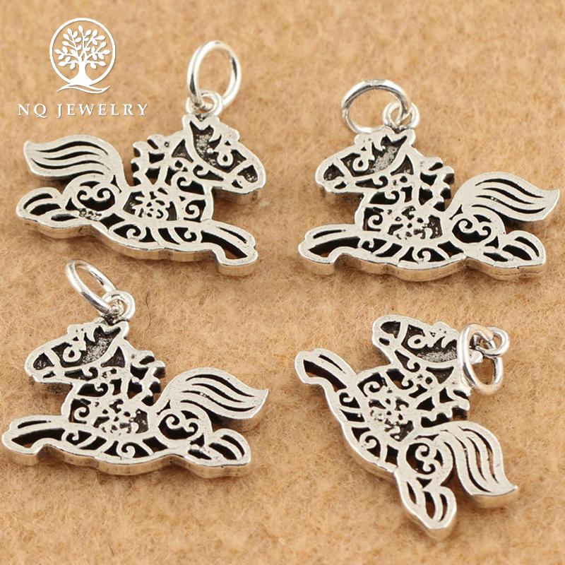Charm bạc hình con ngựa treo 20x21mm - NQ Jewelry