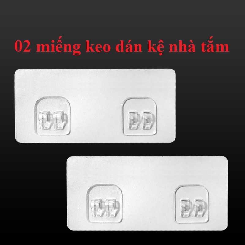 02 Miếng keo dán kệ nhà tắm - Keo dán tường kệ nhà tắm - Kệ treo tường - kệ góc nhà tắm