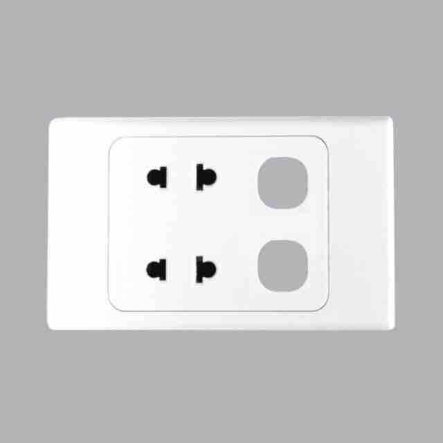 Ổ cắm 2 + 2 lỗ mpe