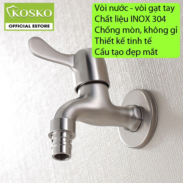Vòi hồ inox 304 - vòi nước máy giặt (Phi 21 - ren 1/2) Bảo Hành 12 tháng, vòi rửa tay, vòi xả, vòi lạnh