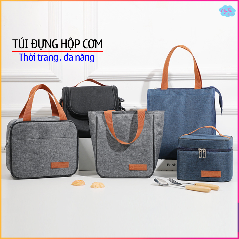 Túi đựng hộp cơm, túi giữ nhiệt đựng thức ăn văn phòng kích thước lớn thiết kế thời trang dày dặn đa năng nhiều kiểu dáng phong cách Hàn Quốc