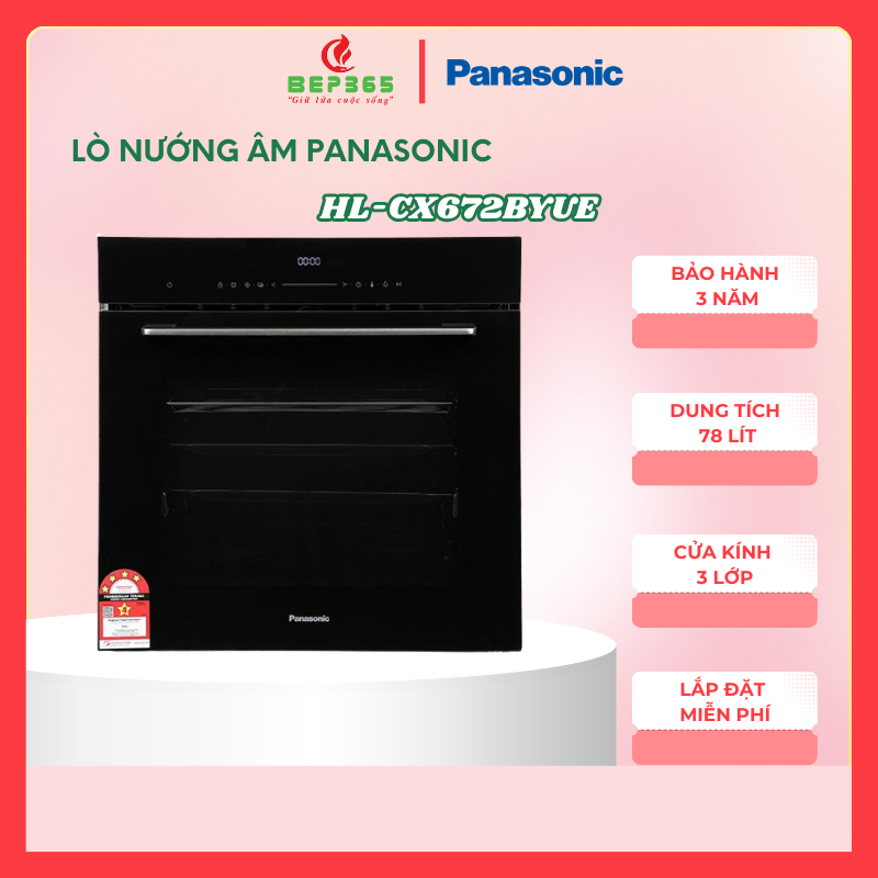Lò nướng Panasonic HL-CX672BYUE 78 lít, Cửa kính 3 lớp - BST