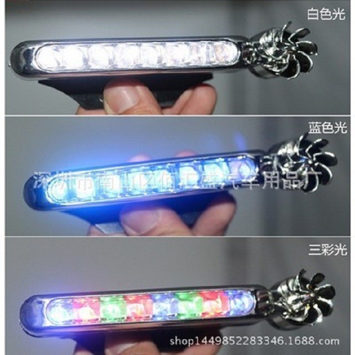 (bộ 2 cái) ĐÈN LED 8 Bóng Chạy Bằng Năng Lượng Gió Xe Gắn Đầu ô tô xe máy sáng lấp lánh vào ban đêm