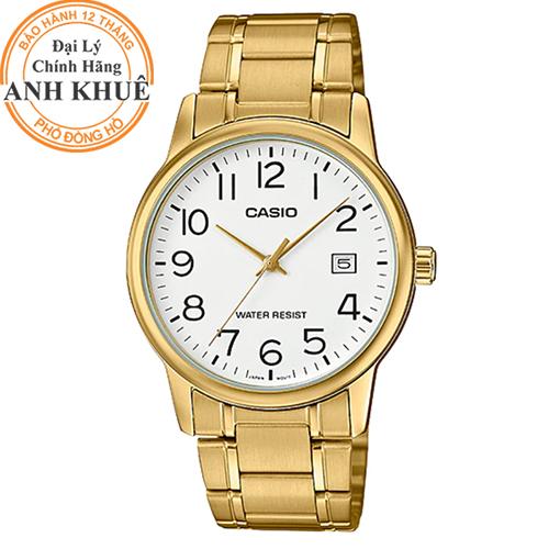 Đồng hồ nam dây kim loại casio anh khuê mtp-v002g-7b2udf