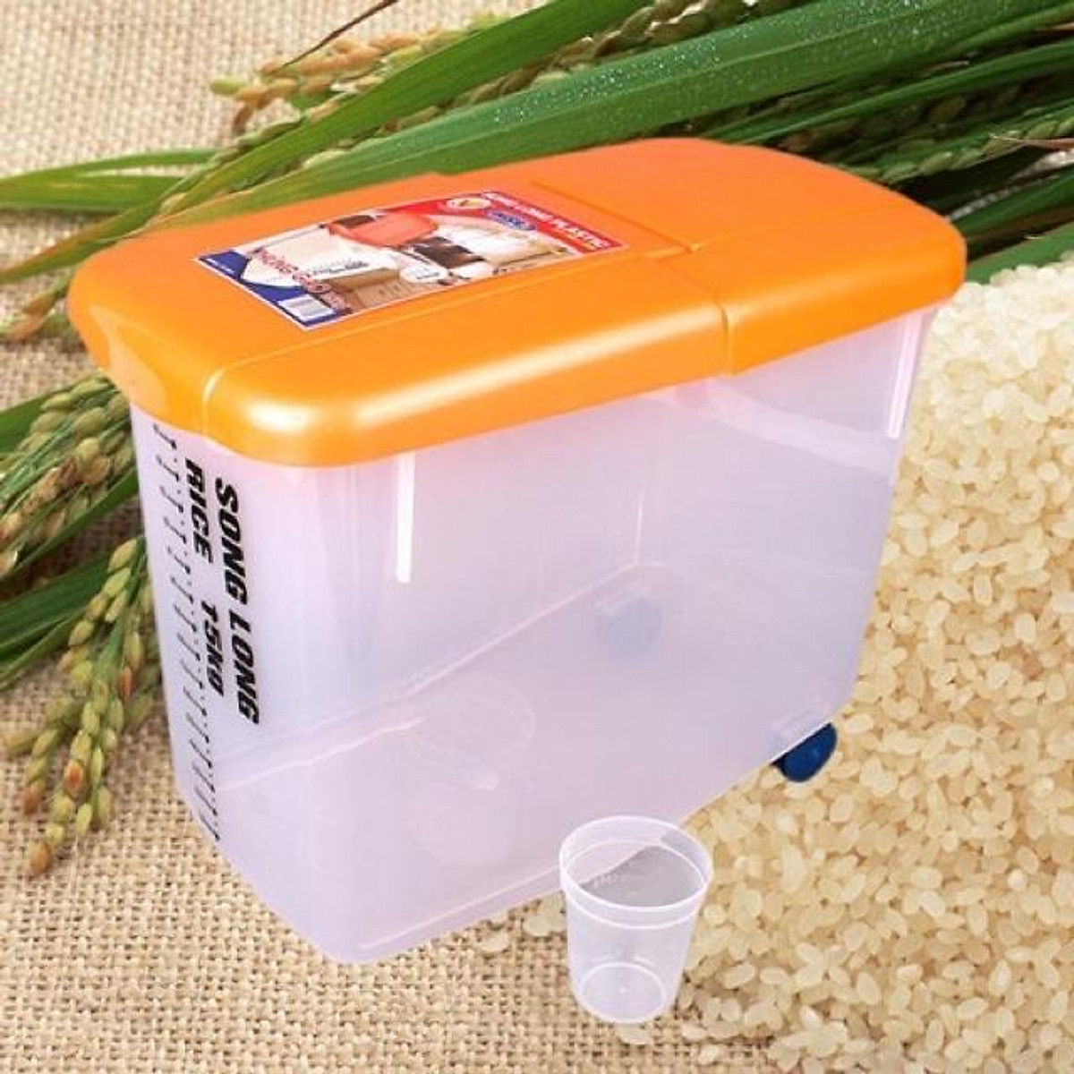 THÙNG GẠO 10KG CÓ BÁNH XE