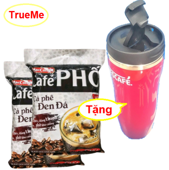 [Tặng ly giữ nhiệt] Combo x2 túi Cafe Phố đen đá 35gói x 16g/túi - Ca Phê Phố - cafe den đá - MacCof