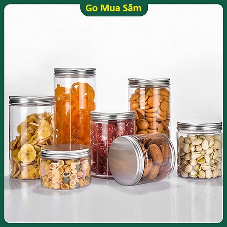 [giá hủy diệt] [free ship] Hủ nhựa pet nắp nhôm 150; 350,500,800,1000, 1200ml