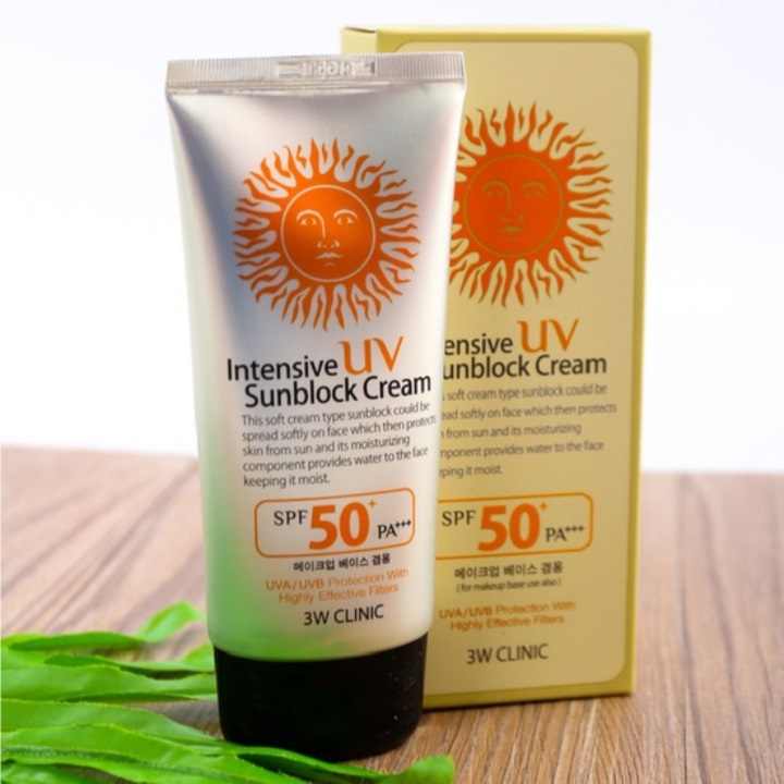 [HCM]Kem Chống Nắng 3W Clinic Intensive UV Sunblock Cream Spf 50+/Pa+++ 70ml