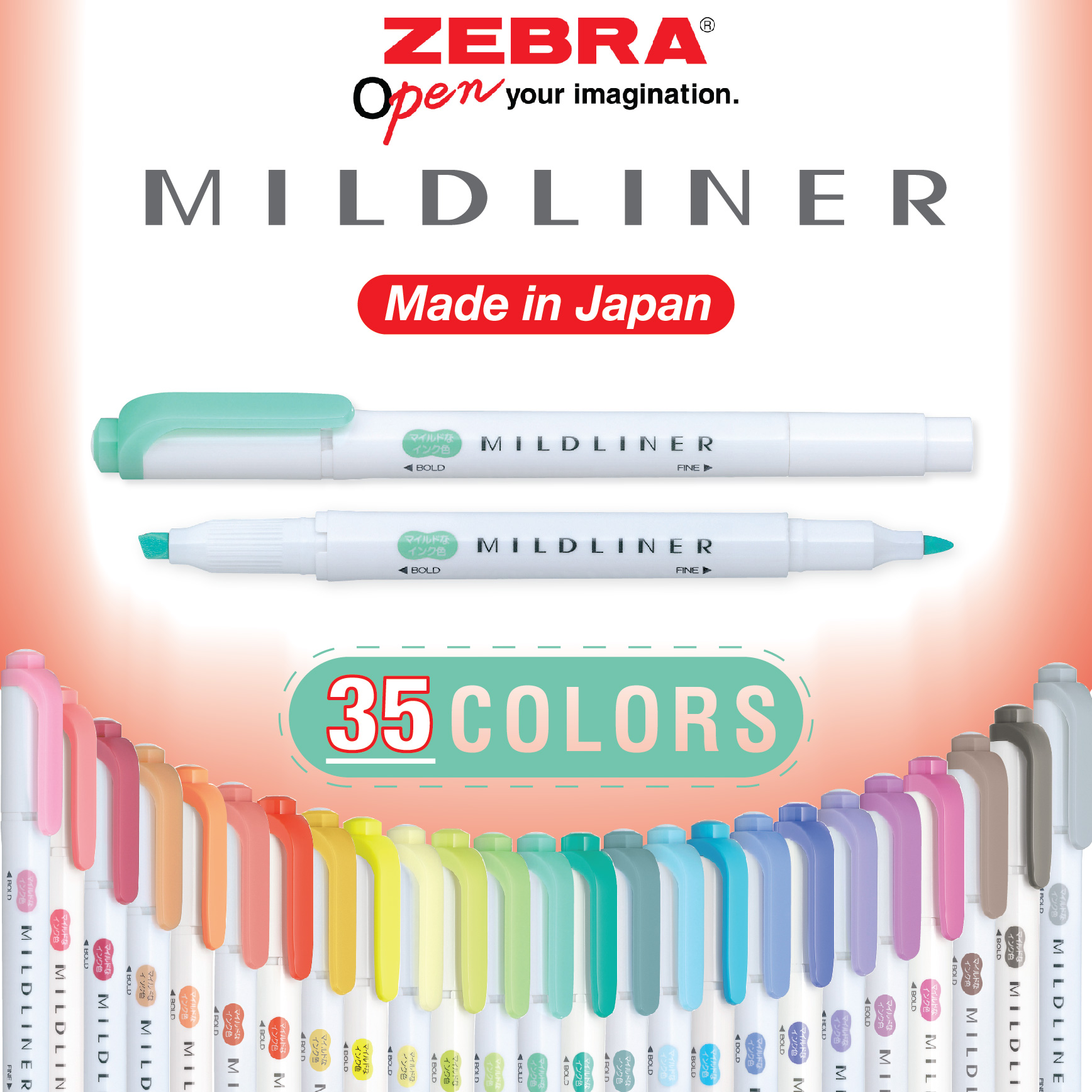 Bút highlighter Zebra Mildliner 2 đầu Nhật Bản