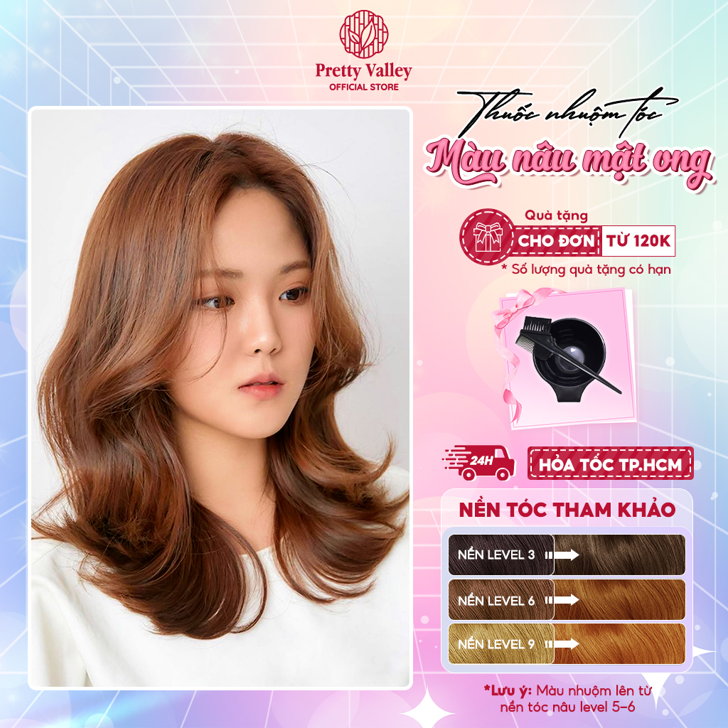 Thuốc nhuộm tóc, thuốc nhuộm màu NÂU MẬT ONG Molokai siêu dưỡng - Pretty Valley Hair