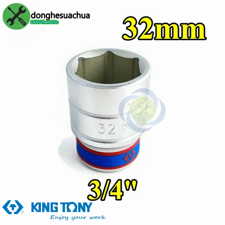 Tuýp 32mm loại 34 kingtony 633532m loại ngắn 6 cạnh màu trắng