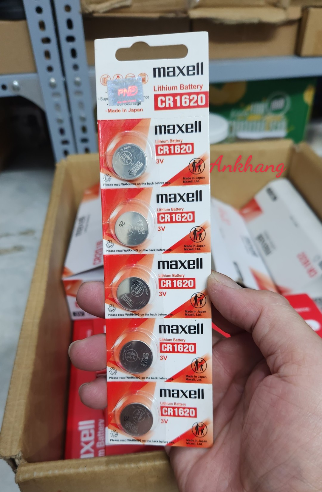 Vỉ 5 viên pin cr1620 maxell 3v - chính hãng