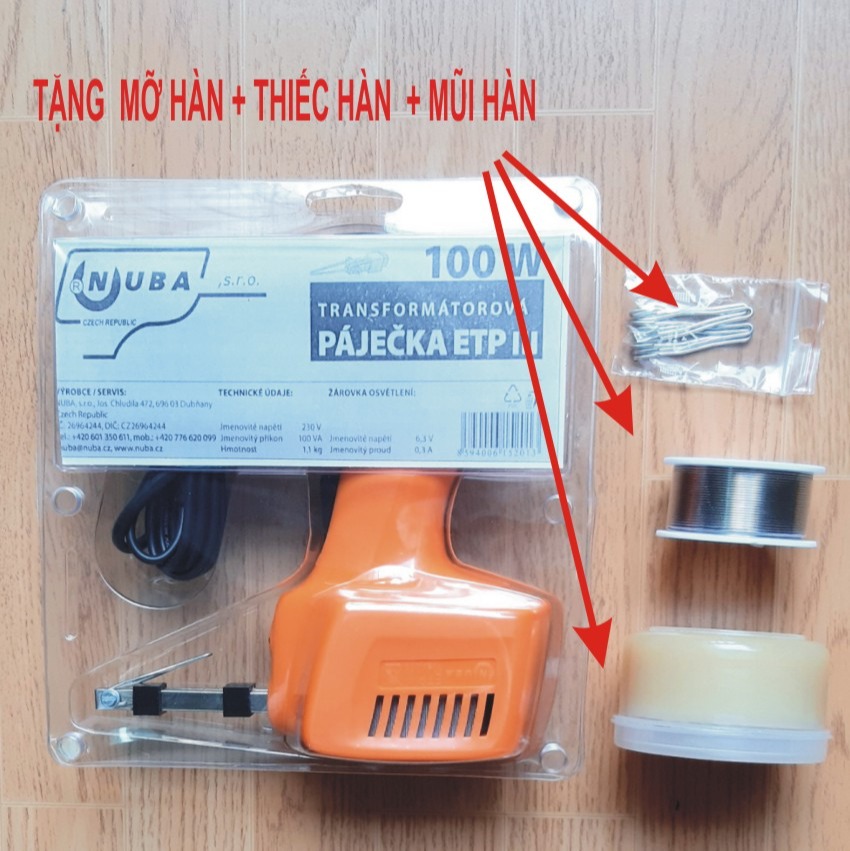 COMBO SIÊU RẺ Mỏ hàn xung Tiệp 220V 100W + Thiếc hàn + Mỡ hàn + 10 mũi hợp kim [HÀNG CHÍNH HÃNG], Store Bách Khoa