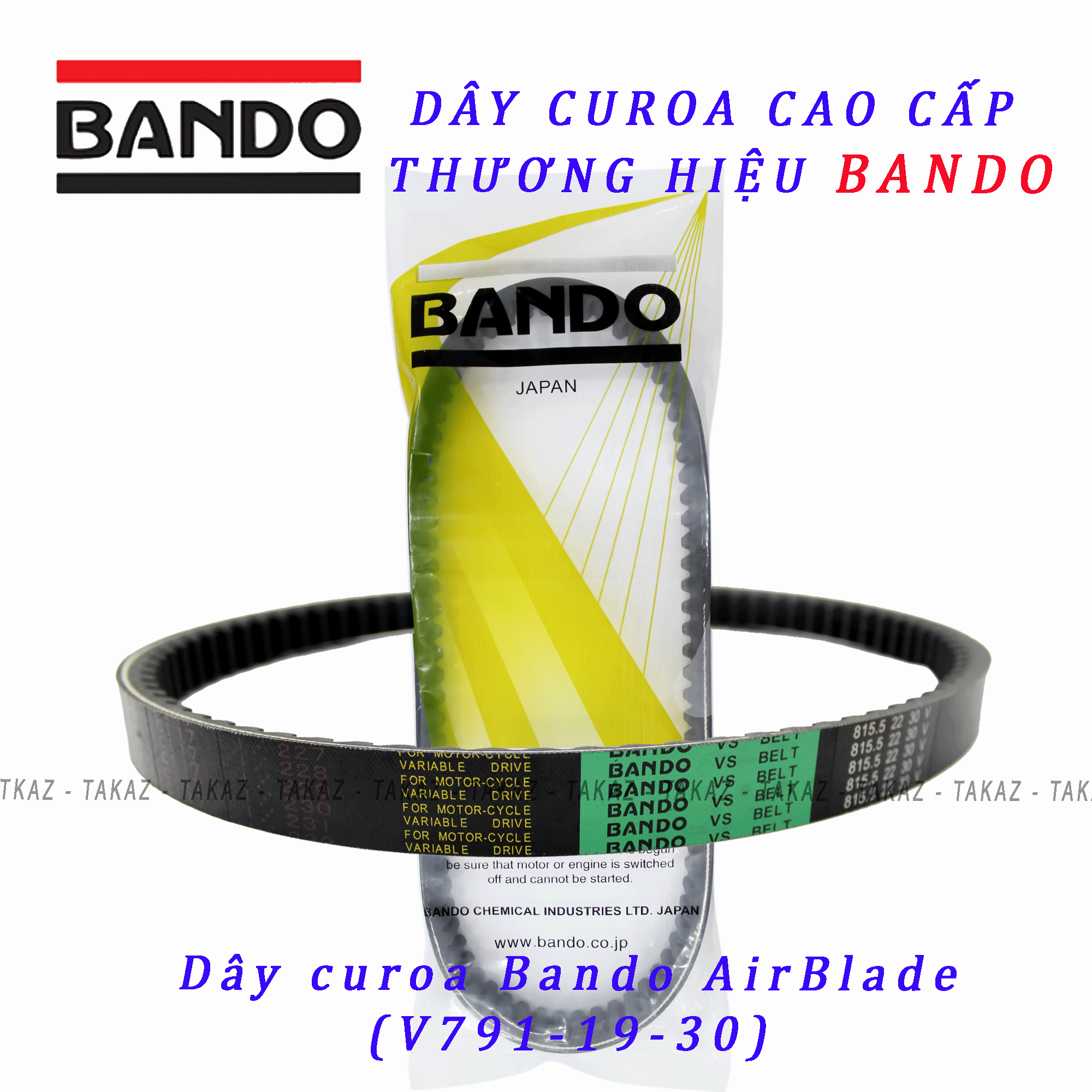 [HCM][ AB110 ] Dây Curoa Bando Honda AirBlade/Click110cc - Made in Thái Lan 100%