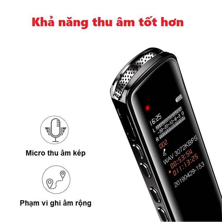 Máy ghi âm chuyên nghiệp a618 bộ nhớ trong 8gb- âm thanh rõ nét