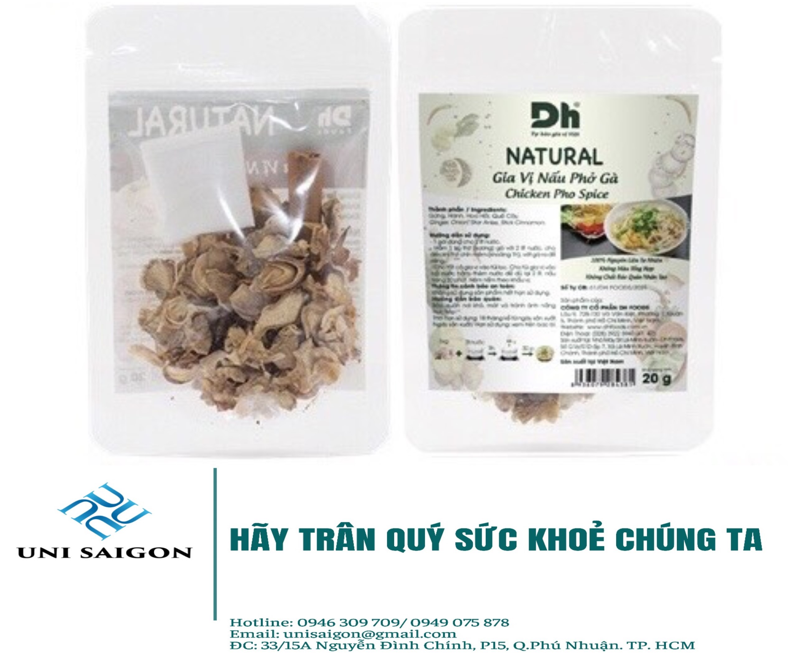 Natural gia vị nấu phở gà - thương hiệu dh foods