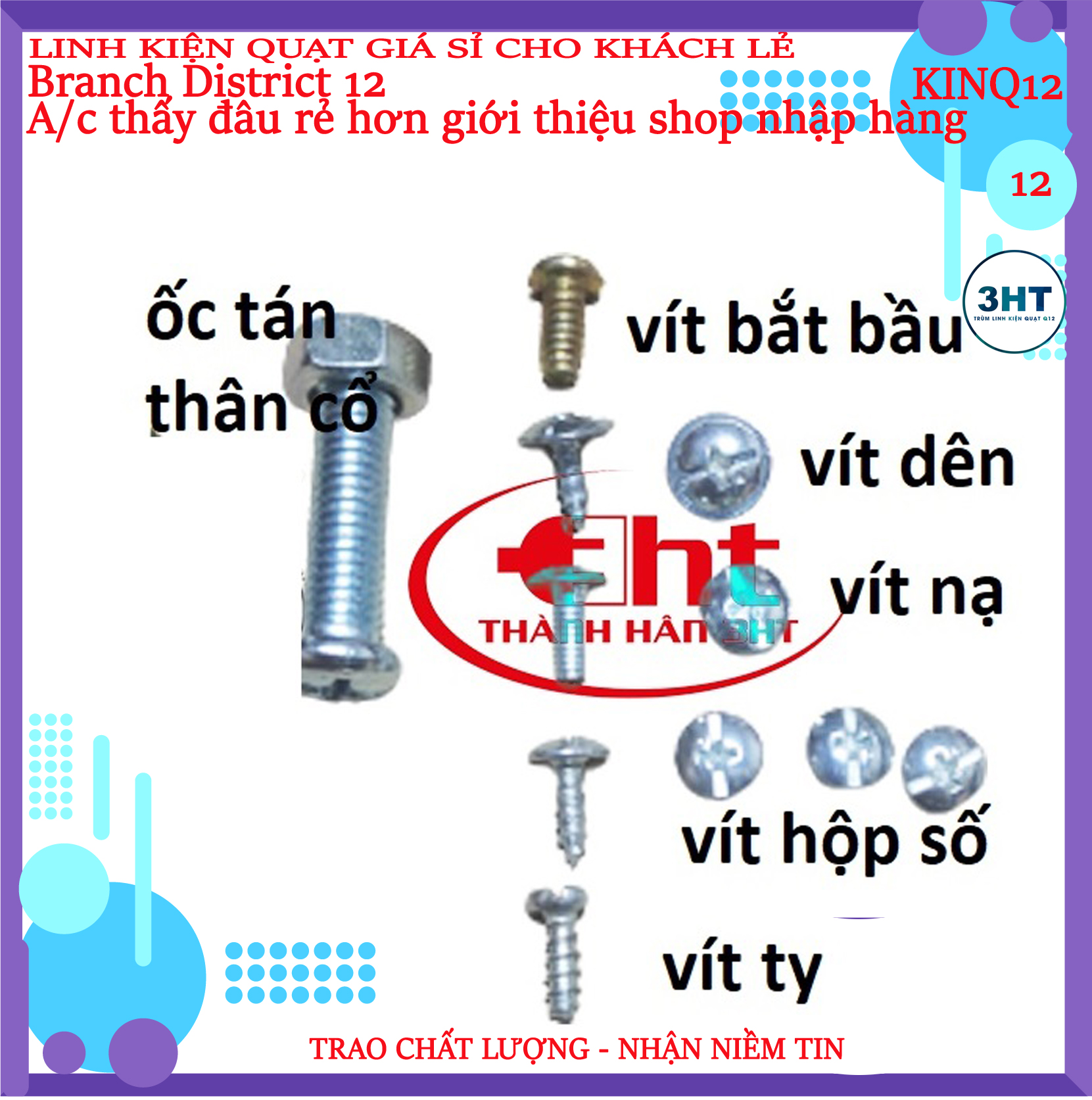 Bộ vít bắt quạt