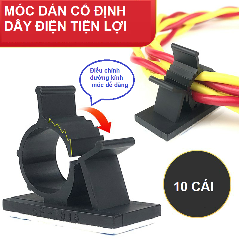 Gói 10 cái móc dán cố định dây điện