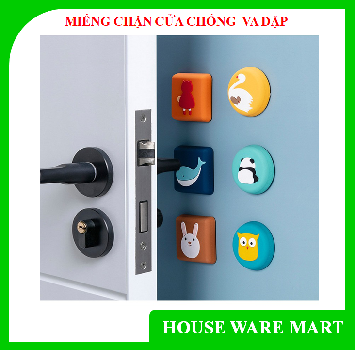 Combo 03 Miếng chặn cửa, bàn ghế, đầu giường, tủ... bằng silicon chống va đập và chầy xước