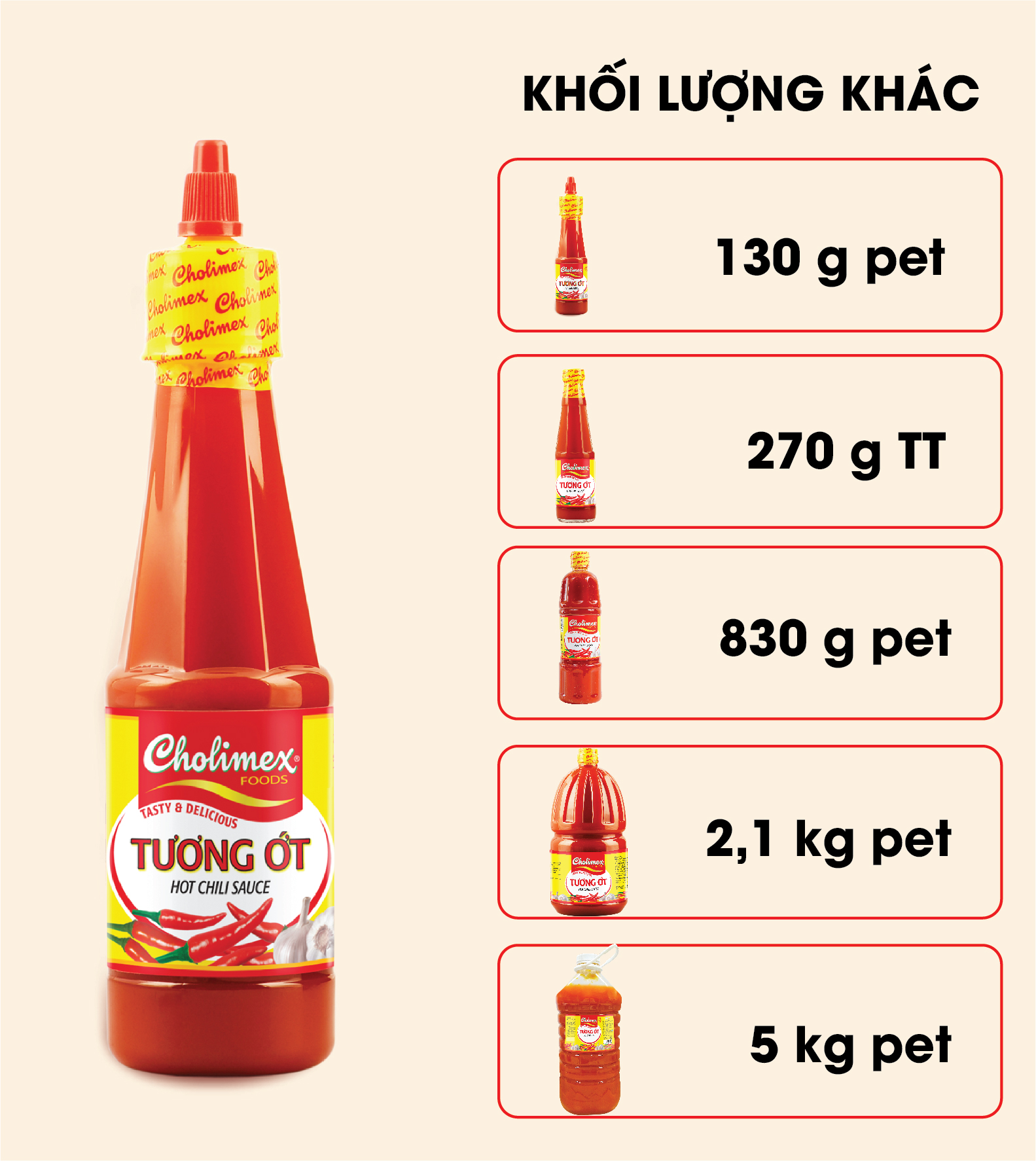 Tương ớt Cholimex chai pet 130g