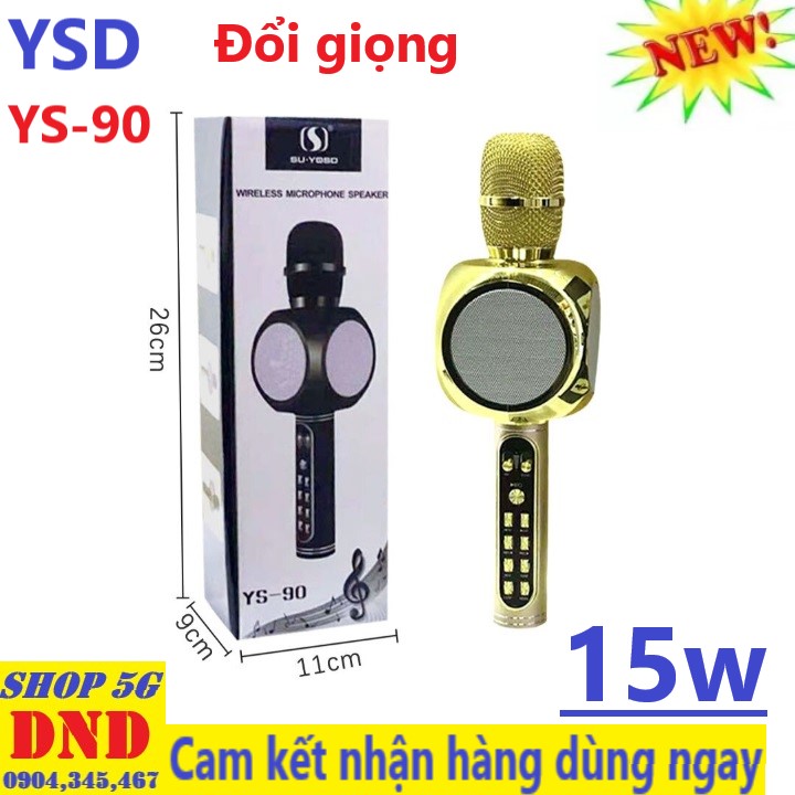 Micro karaoke kèm loa bluetooth ys-90 thế hệ 4.0 kèm loa bluetooth 3 trong 1 âm thanh cực đỉnh - hát cực hay, công suất 20w - lớn hơn 2 lần mic thế hệ 3 - bảo hành 12 tháng đổi mới trên toàn quốc