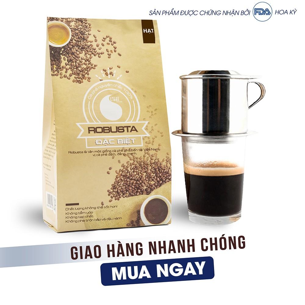Cà phê Hạt nguyên chất loại Đặc biệt Light Coffee đậm vị không tẩm ướp Gói 500gr - Light Coffee