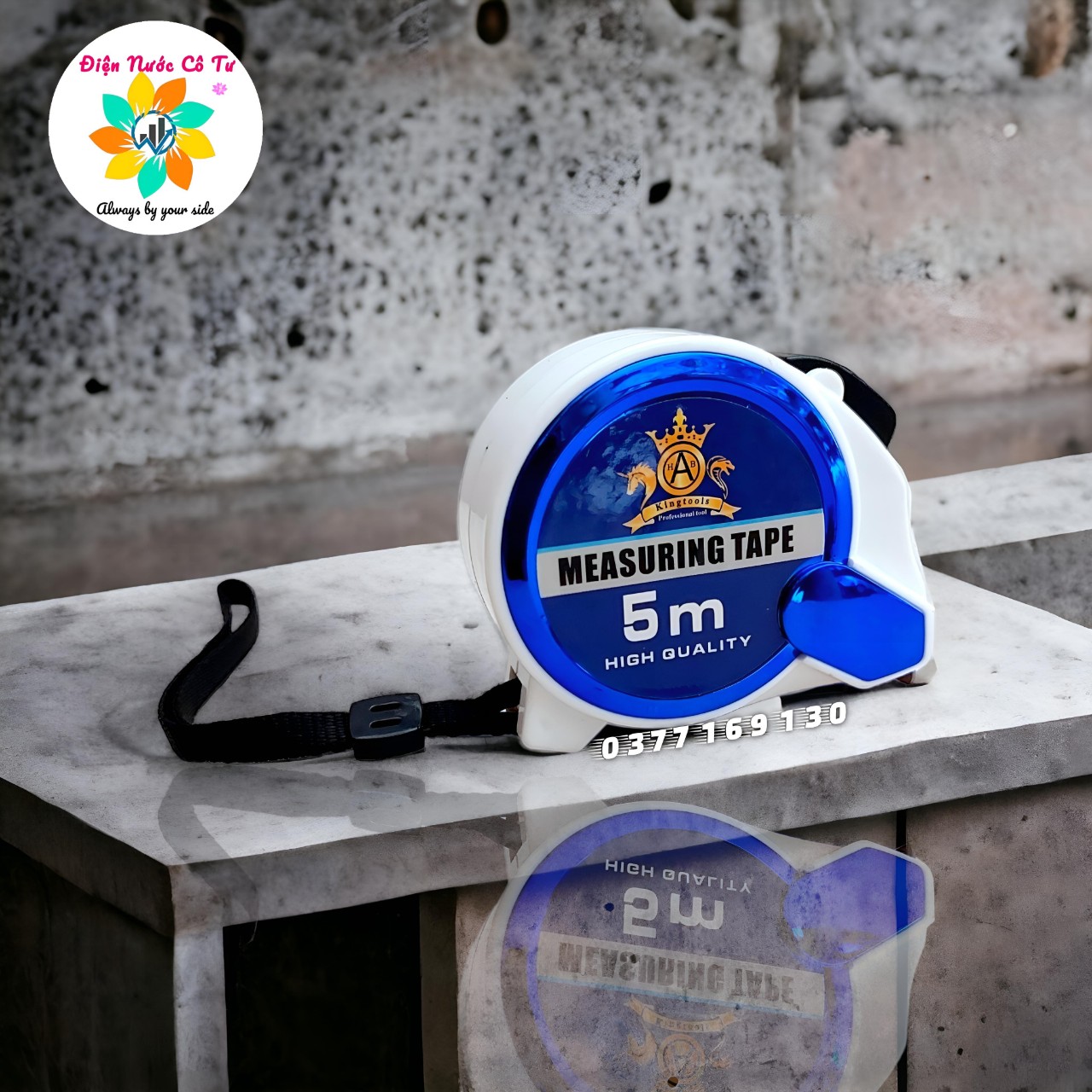 Thước kéo 5m 2 mặt tự động Kingtools - mặt trên số mặt dưới lỗ ban