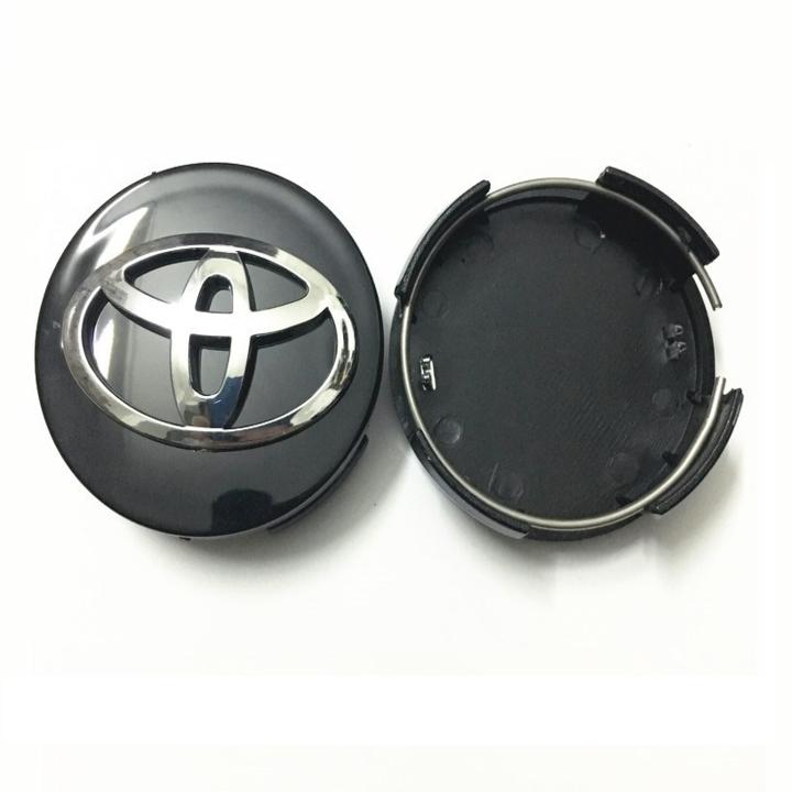 1 chiếc logo chụp mâm, ốp lazang bánh xe ô tô, xe hơi Toyota đường kính 62mm ( Màu đen)