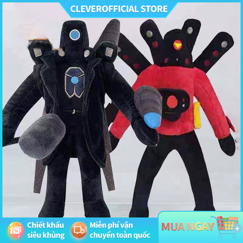  Gấu Bông Đồ Chơi Skibidi Toilet Cameraman TV Man Titan Speakerman Clockman Titan Drill man Thú Bông Bồn Cầu Vui Nhộn 