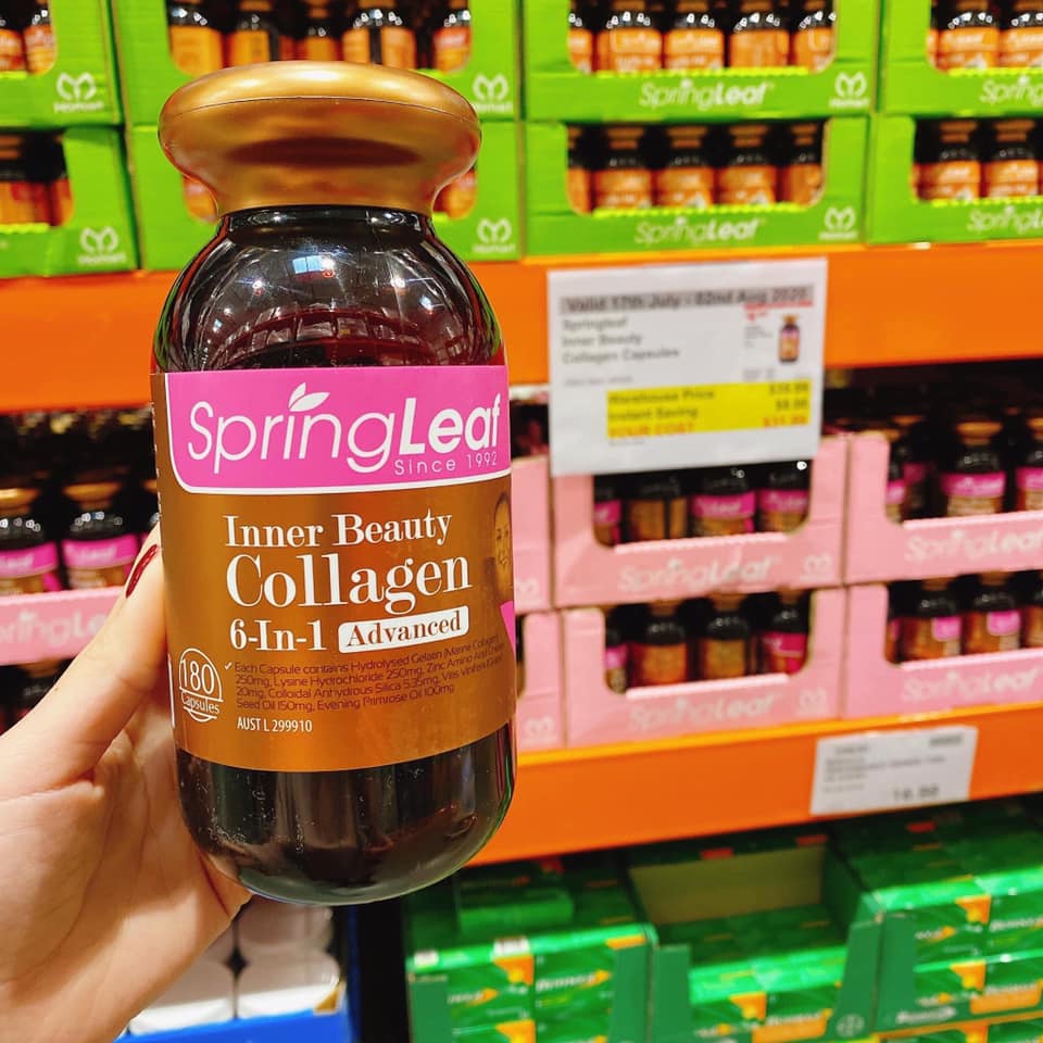 Collagen 6 in 1 Spring Leaf - 180 viên ĐỦ BILL