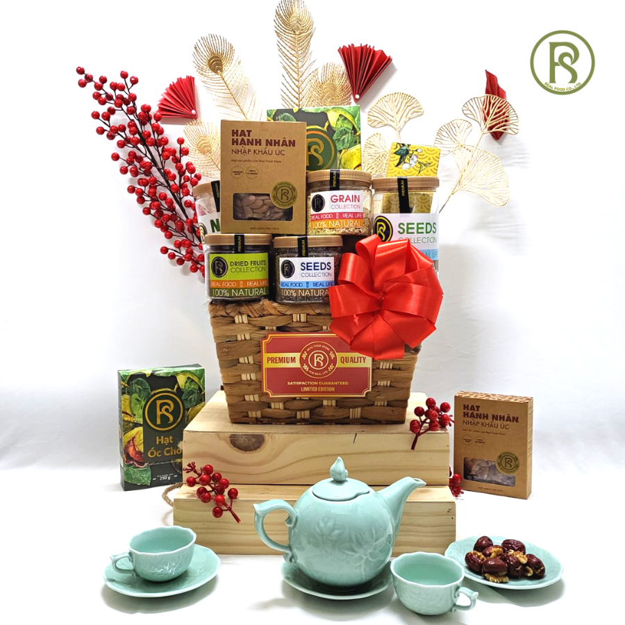 Giỏ quà Hampers 8 Món Real Food món quà sức khỏe dành tặng người thương nhân dịp lễ đặc biệt